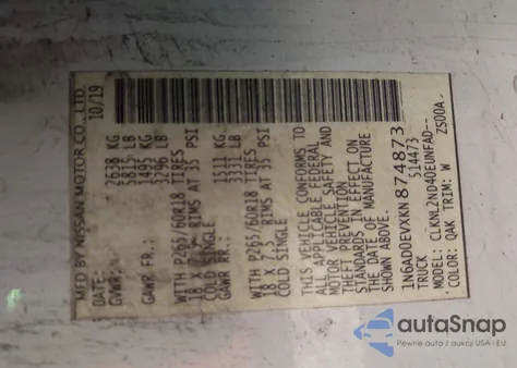 2019 Nissan Frontier Sv from USA, damaged, VIN 1N6AD0EVXKN874873